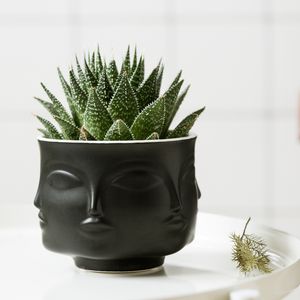 İskandinav Adam Yüz Seramik Küçük Vazo Saksıyı Succulents Orkide Kapalı Ekici Ev Dekorasyonu Yaratıcı Konteyner Tutucu CachePot 1425 V2