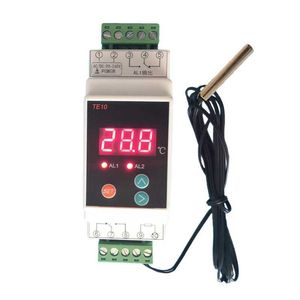 AC90 ~ 260V -40 ~ 110 ~ 260V -40 ~ 110 DIN Rail Thermostat с датчиком 2-х способы реле Выходной сигнал тревоги контроллер сигнализации NO NC Обычный выход 7A / 250VAC 210719