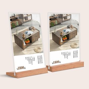 A5 Acrylic Frame L-Style T-Type Strong Table Signboard Double-sided TabLe Sign Display Card Rack Table A4 A6 Paper Holder Showing