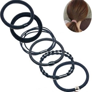 Lastik Bant Saç Halat Siyah Sıkı Basitlik Kravat Hairband At Kuyruğu Halatlar Çoklu Stilleri Kalın Kauçuk Bantları Hediyeler için