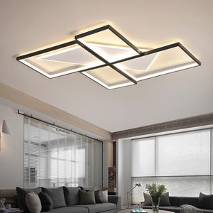 Современный светодиодный прямоугольник Потолочный свет для гостиной спальни спальни кухня минималистская черная акриловая люстра