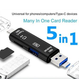 Type-c 5-in-1 OTG Card Reader Memory Card Adapter For PC Laptop Accessories Multi Smart Cardreader