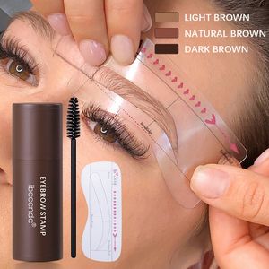 Ibcccndc Eyebrow Stamp Enhancer maquiagem de luxo Eyeliner Tattoo Contouring Eye Brow Powder Brown Color Soft Styling Cream Stencil Pastel Easy for Beginners