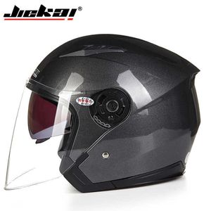Легкий вес Безопасность Мотоцикл Шлем Jiekai Открытое лицо Шлем 6 Цвет Любимый Скутер Велосипед Шлем Q0630