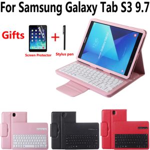 Detach Kablosuz Bluetooth Klavye Tablet Kılıf Kapak Samsung Galaxy Tab S3 9.7 SM-T820 T820 T825 Ekran Koruyucu Film Ile