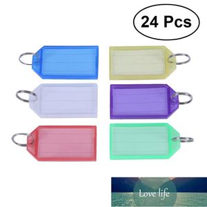 24 ADET Renkli Plastik Anahtar Fobs Bagaj Kimliği Etiketleri Anahtar Yüzük (Karışık Renk) ile Etiketler