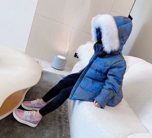 Yüksek Kaliteli Kış Çocuklar Sıcak Aşağı Ceket Kürk Yaka Toddlers Ceket Parka Kızlar Için Kalınlaşmak Yastıklı Giyim Çocuk Giyim Kar Giyim Bebek Kız Giyim Giyim