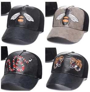 Caps de bola 2021 Designer masculino Baseball Caps Mulher marca Tiger Chefe Haps abelha cobra ossos bordados homens homens casquette sol chapéu gorras esportes malha