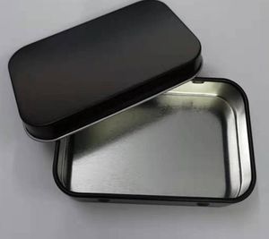 Обычная черно-белая оловянная коробка 9.5CMX6CMX2.1CM прямоугольник чай конфеты визитная карточка USB хранения коробки