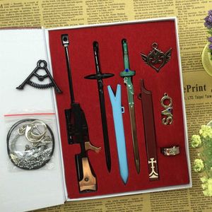 Kılıç Sanatı Online Sao Kılıçlar Anahtarlıklar Metal Kirigaya Kazuto Kirito Excalibu ASUNA Elucidator Kabadası Anahtarlık Kutusu Cosplay Prop H0915