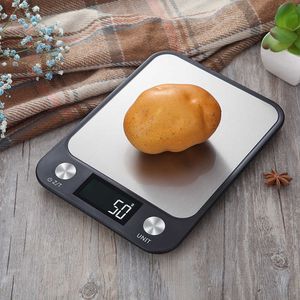 10 kg / 1g Dijital Mutfak Terazi LCD Aydınlatmalı Ekran Paslanmaz Çelik Elektronik Gıda Ağırlık Bakiye Mutfak Pişirme için Terazi 210927