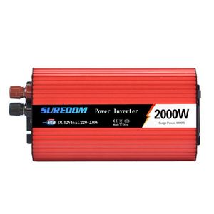 Araba güneş invertör modifiye sinüs dalga invertör DC 12 V AC 110 V / 220 V 2000 W gerilim trafosu güç dönüştürücü çift usb araba