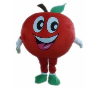Хэллоуин красный яблочный костюм талисмана высокого качества настроить мультфильм фрукты аниме тема персонажа персонажа для взрослых размер карнавал рождественские модные вечеринки платье