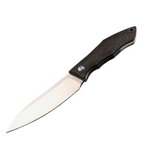 Survival Sabit Bıçak Bıçağı D2 Çelik 60HRC Saten / Siyah Taş Yıkama Finish Blade Kydex H5414 ile Tam Tang Karbon Fiber Kolu