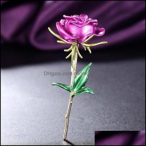 Pins, Broschen Schmuck Zlxgirl Preis Hohe Rose Blume Mode Damen Hochzeit Schal Pins Zinn Legierung Pin Brosche Bijoux Drop Lieferung 2021 Pdxgc