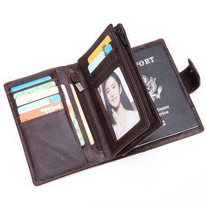 Кошельки мужчина подлинный кожаный кошелек многокартовый короткий кошелек с двойной zip монет сумки для карты с большой емкостью кармана Passcard