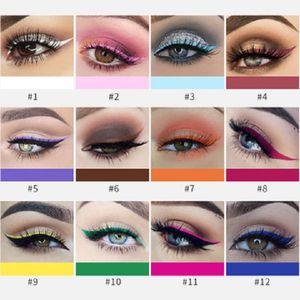 Eyeliner Mat Sıvı Kireççiler Su Geçirmez ve Anti Ter Set Başına 12 Adet Hızlı Kuru Parlak-Renkli Boyama Süper Kalite Moda Gözler 60 adet Bir Lot