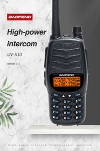 2 шт. 2021 Baofeng UV-X10 10W мощные Walkie Talkies PTT Dual Band VHF / UHF USB зарядки ветчины 2-х способы радио Обновление UV-5R