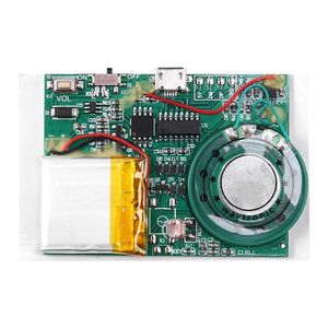 Приветствующие карты Записываемая звуковая модуль Push Light Control активированный микро-USB Cell Powered для DIY Audio Music Card
