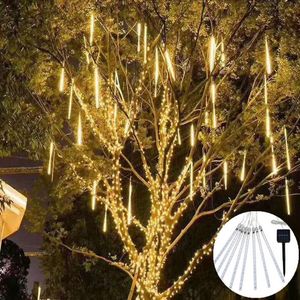 Solar Lamps Meteor Shower Icicle Light Year Garland Led Outdoor Lighting Waterproof Lamp Party Garden Decor Christmas Lights