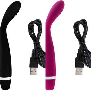Nxy Sex Vibrators G Spot Finger Vibrator Игрушки для женщин USB Аккумуляторная мягкая AV Rod Magic Wand Wange Masturbation Erotic Products 1209