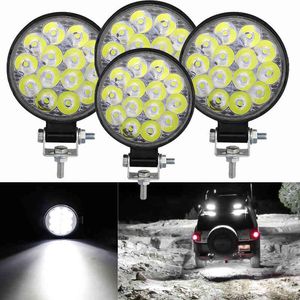 Yuvarlak 42 W 14 LED Çalışma Işık 12 V 24 V Kapalı Yol Sel Spot Lamba Jeep Araba Kamyon SUV Far Kamp Aydınlatma Sis Yeni