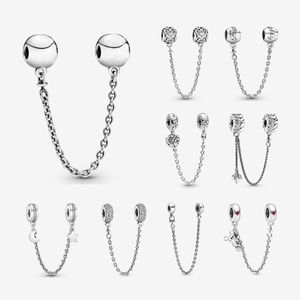 Ciondoli a catena di sicurezza in argento sterling 925 per donna Fit bracciale Pandora originale Design di alta qualità con logo Fine Jewelry Lady Gift