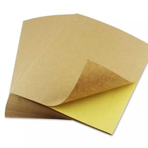 500 Levhalar A4 Kahverengi Kraft Kağıt Çıkartmalar Kendinden Yapışkanlı Mürekkep Püskürtmeli Lazer A4 Baskı Etiketleri 2022