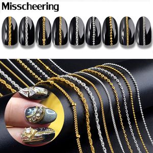 9 Türleri Altın Gümüş Metal Zincirler Punk Çapraz 3D Nail Art Süslemeleri Charm Takı Yapımı Bulguları DIY Aksesuarları Manikür Araçları