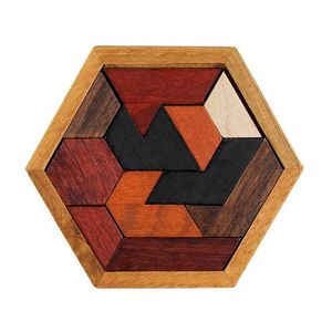 Children's Toys Building Blocks Puzzle For 2 3 4 Years Old Baby Kids Hexagon Geometric Pattern Classical Wood Color Exercise Brain games educational Christmas Gift