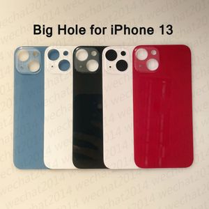 50 adet Big Delik Geri Konut Pil Kapı Cam Kapak Ile Yapışkan Değiştirme Ile iPhone 13 Mini 13 Pro Max