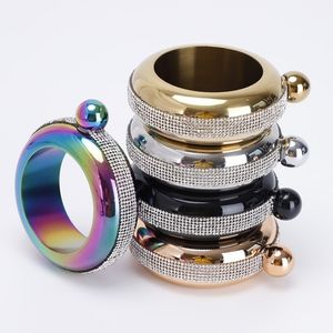 Colorful Hip Flask Rhinestone Bracelet Bangle Wine Pot 3.5oz Portable Flagon Whisky Wine Alcohol Bottle Hip Flasks T2I51818