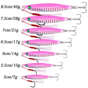 10 adet Metal Jig 7G 10g 14g 17g 21g 28g Kıyı Döküm Jigs Lure Kaşık Tuzlu Su Deniz Balıkçılık Cazibesi Seti Yapay Yem Jig