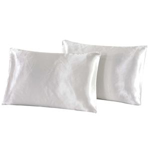 Satin Pillowcase Queen Silk Satin Silk Pillowcase Pillow Case Cover Home Bedding Smooth Solid Soft Silky Pillowcase Pure Color