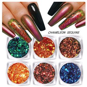 Kits Art Kits Sequin Лазерный вспухший порошок Световые порошки Смешанные гексагональные японские ногти для ногтей