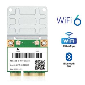 2974Mbps Wifi 6 Wireless Half Mini PCI-E Network Wlan Wifi Card Bluetooth 5.0 802.11ax ac 2.4G 5Ghz Adapter MU-MIMO IPEX Antenna