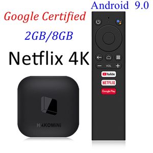 Hakomini TV Box Netflix 4K Google Certified Amlogic S905Y2 2 ГБ DDR3 8GB Prime Video BT4.2 2.4G 5G Dual WiFi 1000M Ethernet