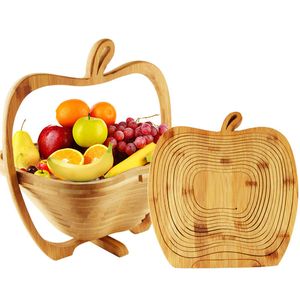 Экологически чистые складные бамбуковые фруктовые корзины для кухни Home House Room Homestay Fruits Stand и тарелка