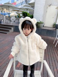 Bebek Kız Ceket Çocuklar Moda Mont Kürk Sıcak Kapüşonlu Sonbahar Kış Kız Ceket Bebek Babe Giyim Çocuk Giyim