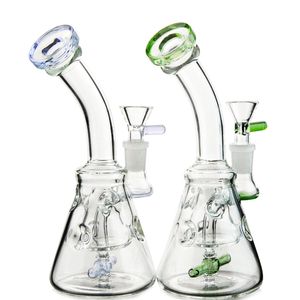 Cam Beher Bongs Nargile Akış Hareket Pervane Perc Fab Yumurta Borular İplik 2 Blade Yağı DAB Rigs Su Borusu Kase ile XL226 İsviçre-Delik Piramit Tasarım 14 Kadın Eklem