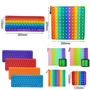 12 CM / 20 cm Fitget Oyuncaklar Oyunu Rainbrow İngilizce Yetişkin Çocuk Için Alfabe Numaraları Itme Kabarcık Fidget Sensory Toyer Otizm Özel İhtiyaç Stres Rahatlatıcı Dekompresyon Oyuncak