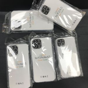 Anti-Fall 2 мм кристалл мягкие чехлы TPU прозрачный ударопрочный крышка для iPhone 13 12 11 Pro XR XS MAX X 8 Samsung S20 Fe S21 S22 Ultra A21S A02S A03 Core A12 A32 4G 5G A52 A72 A22