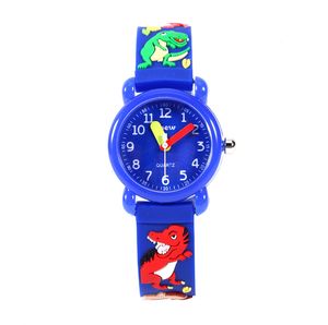 JNEW Brand Quartz Childrens Assista CARAￇￃO DE CARATURA MENINAS MENINAS RESPOSTA 3D BANDA DE SILICONE ENFEITO Mineral Glass Colorful Wristwatches de pulso