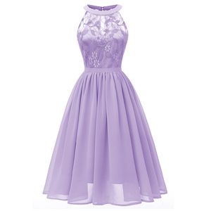 Кружева шифон короткие выпускные платья Halter 2021 линия формальный розовый бордовый серебристый фиолетовый синие вечеринки выпускное платье