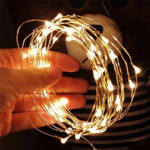 2021New luzes de corda de prata fio de prata guirlandas festão conduzido levou luz decorações de Natal para casa sala de quarto xmas decoração DHL