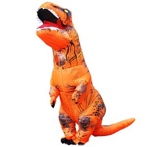 Costume a tema mascotte di alta qualità gonfiabile t rex anime cosplay dinosauro costumi di Halloween per donne bambini adulti Dino Cartoon Y0903
