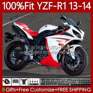 Motorcycle OEM Body For YAMAHA YZF R 1 1000CC YZF-R1 YZF1000 2013 2014 Bodywork red white 97No.30 YZF R1 1000 CC YZFR1 13 14 YZF-1000 2013-2014 Injection mold Fairings