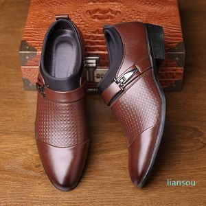 Designer-Herren-Lederkleidschuhe, Marke, spitze Zehe, modische Slip-on-Schuhe, große Größe 38–46, Business-Mann-Partyschuhe