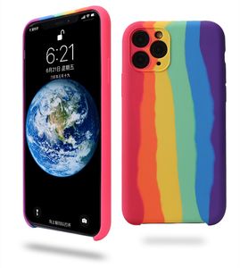 Подходит для iPhone 13 Pro Max Rainbow Жидкие силиконовые чехлы для телефона iPhone13 iPhone12 XS 6 / 7/8P Creative Cover
