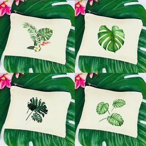 Kozmetik Çanta Kılıfları Tropikal Bitki Baskı Çantası Moda Makyaj Durumda Kadınlar Seyahat Fermuar Tuvalet Organizatör Depolama Kılıfı Yıkama Kiti Lady Debriyaj